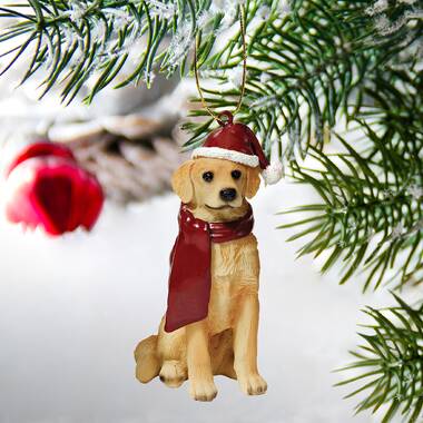 Design Toscano Golden Retriever Holiday Dog Ornament Sculpture